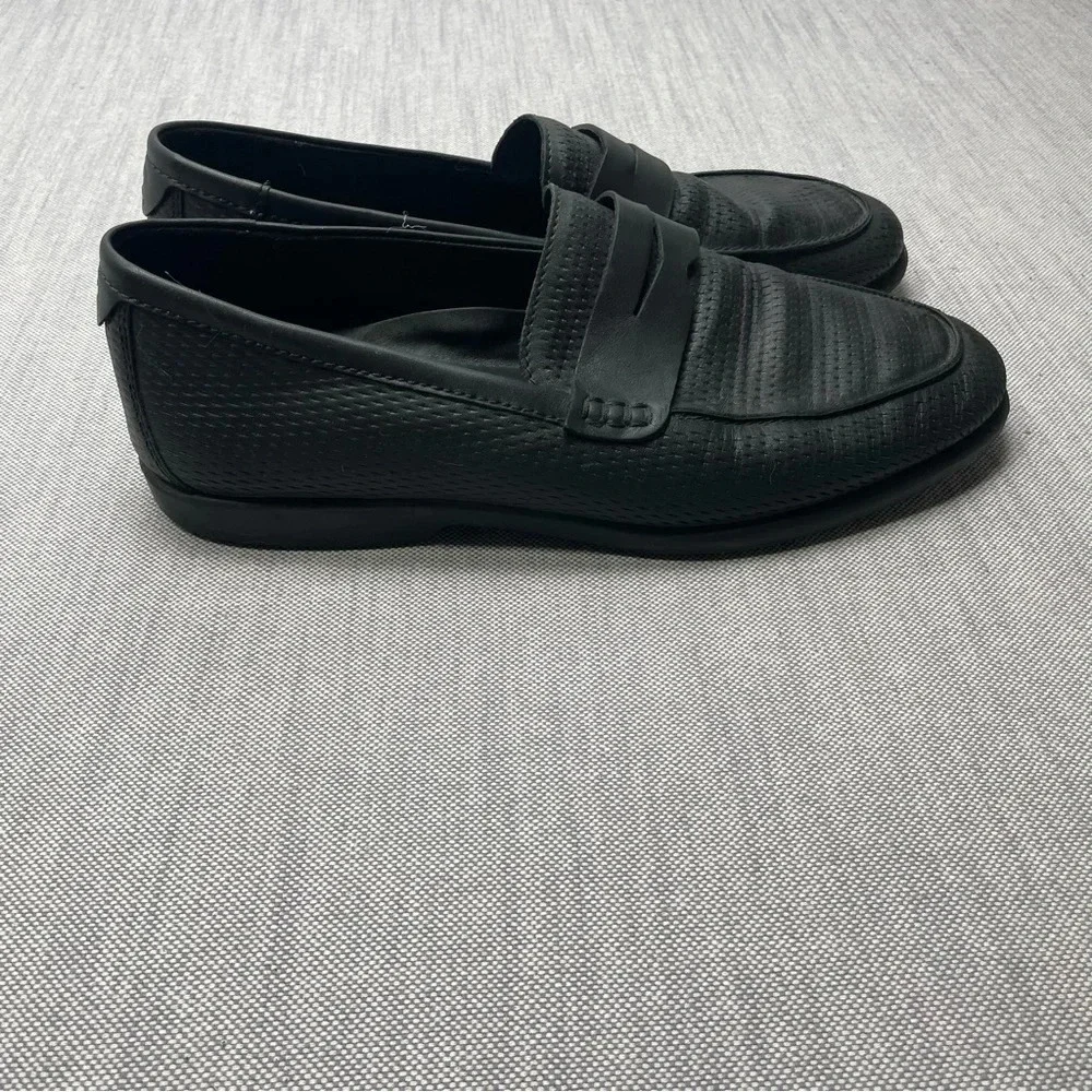 Ecco Leather Perforated Moccasin Loafer Driving Shoes